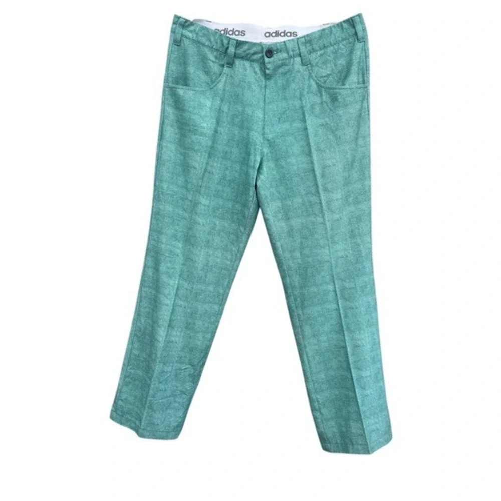 Adidas Golf Ultimate365 Heathered Green Performance Pants Mens 30x32 Flat Front - Picture 5 of 5